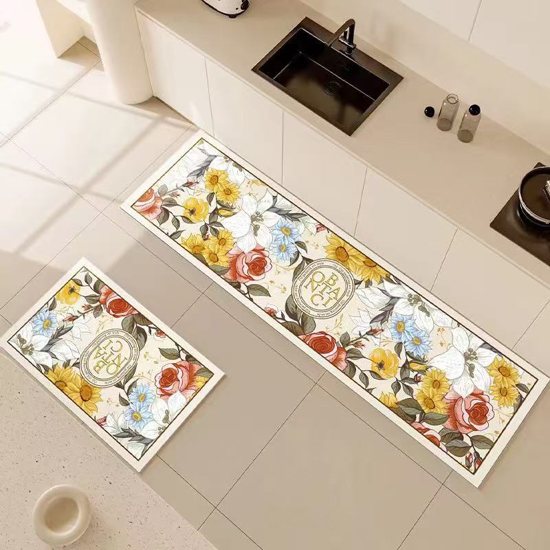 Zara Home Bathroom Rug - VIKAMA 1/2 個モダンライト高級キッチンフロアマットキッチンアクセサリー滑り止め廊下カーペット浴室吸収性フットマット