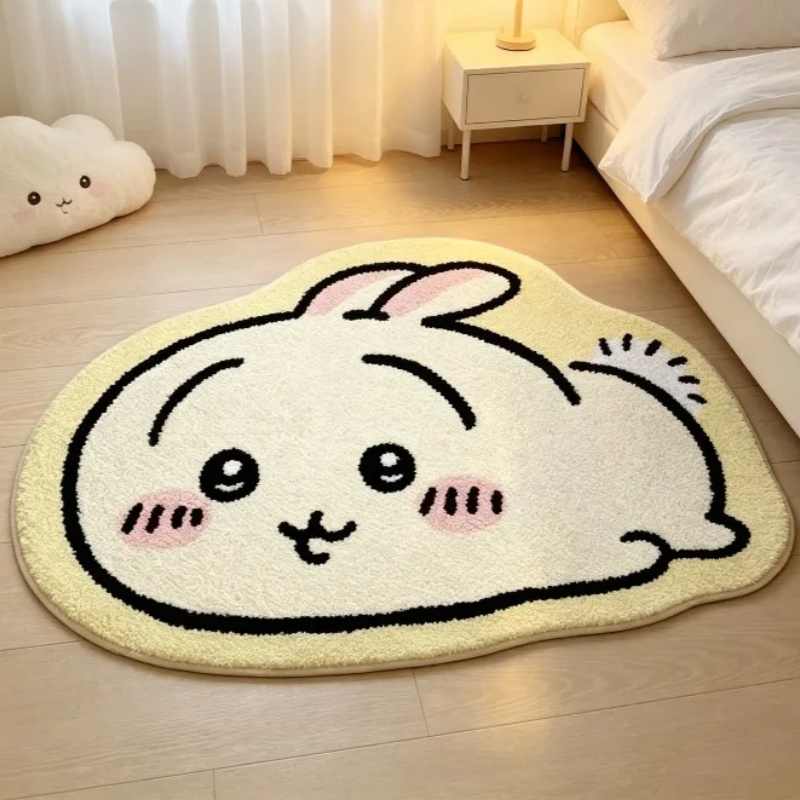 Home Goods Bathroom - チイカワ漫画ラグ アニメハチワレウサギ ぬいぐるみフロアマット バスルーム滑り止めカーペット 車用クッション ソフトリビングルーム装飾