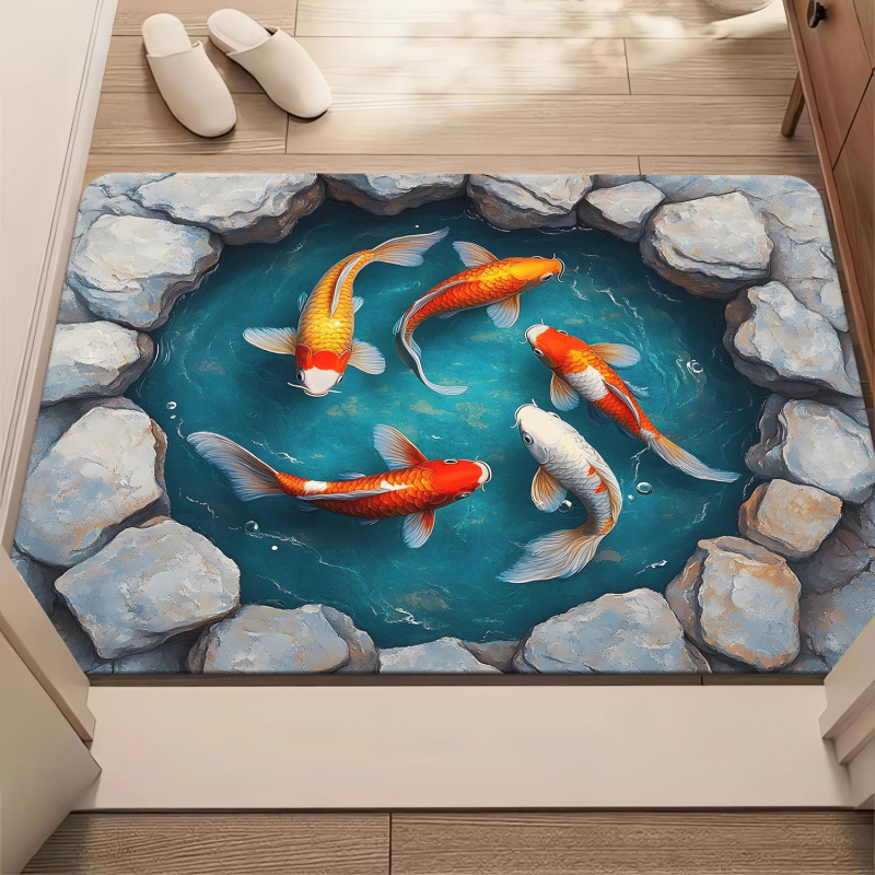 Zara Home Bathroom Rug - VIKAMA 立体視覚バスルームフロアマット、バスルーム吸水性フットマット、玄関ドアマット、滑り止めマット家の装飾