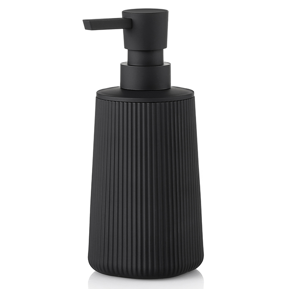 Soap Dispenser Pump - モダンなリブ付きプラスチック製液体ソープディスペンサー、詰め替え可能なマット仕上げハンドソープポンプボトル、バスルームキッチンカウンター用