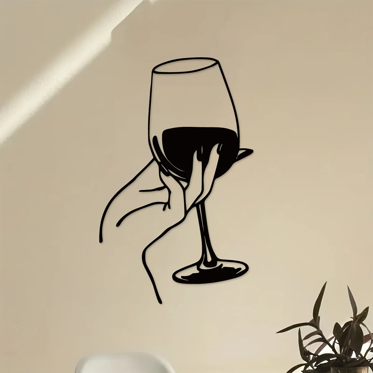 Home Goods Bathroom - ワイン愛好家レディハンドメタル壁装飾、メタルウォールアート、メタル壁掛け、ユニークなホーム、家の装飾、シーンの装飾