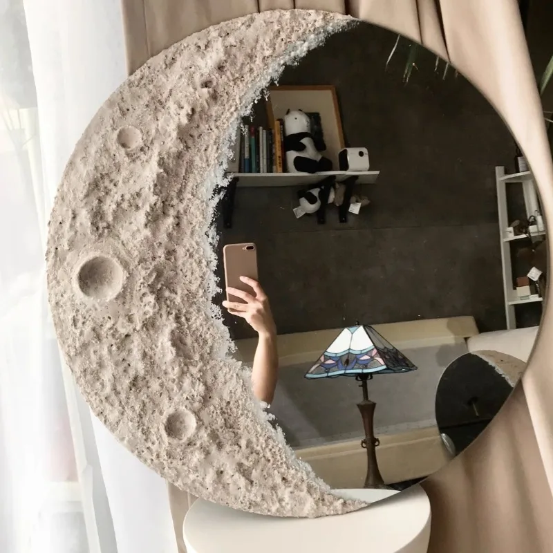 Home Living Bathroom Vanity - ムーンキュートミラーウォール リビングルーム モダン バニティ 美的 ノルディックミラー