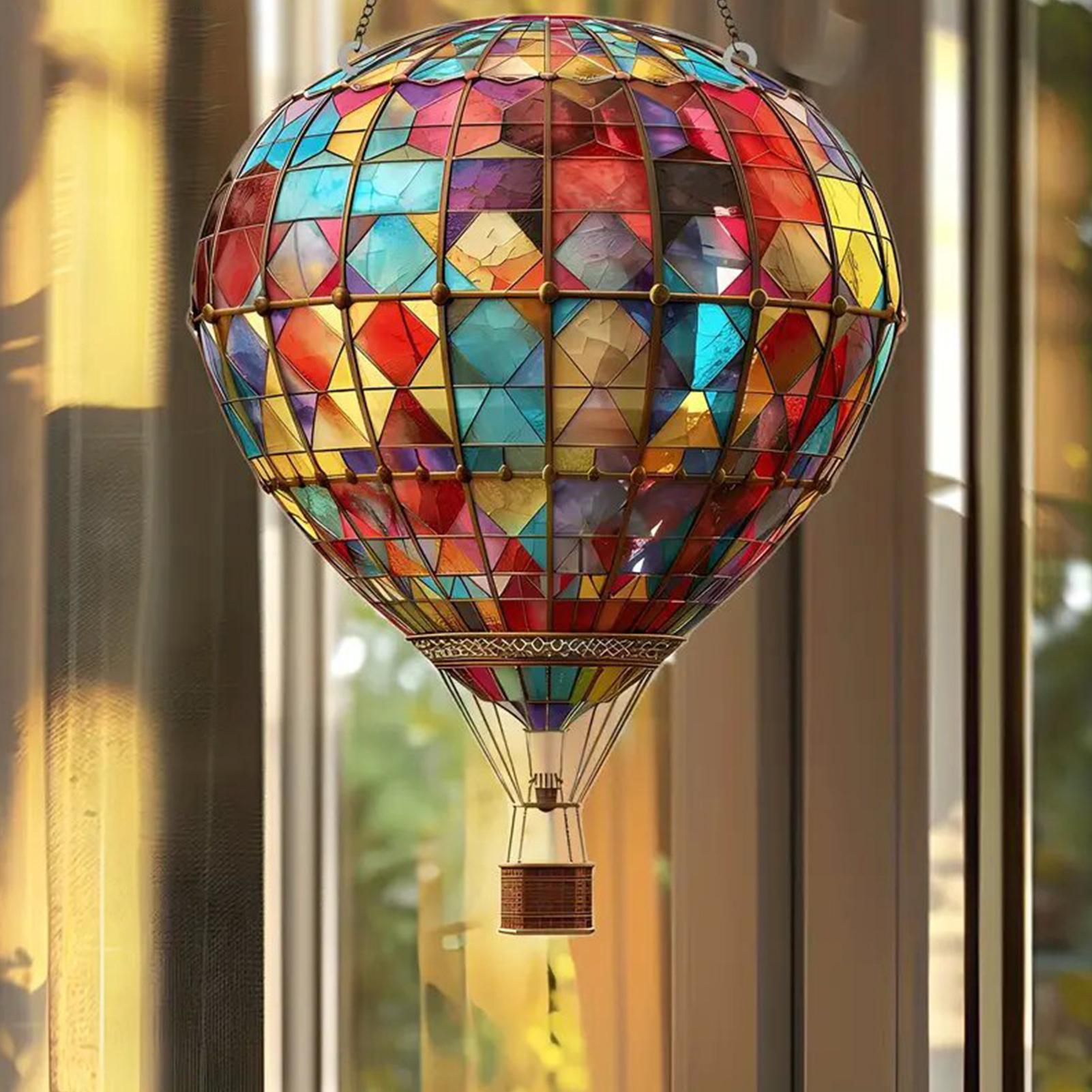 Home Bathroom Window - サンキャッチャー 屋外窓 サンキャッチャー アクリル フラット 熱気球デザイン