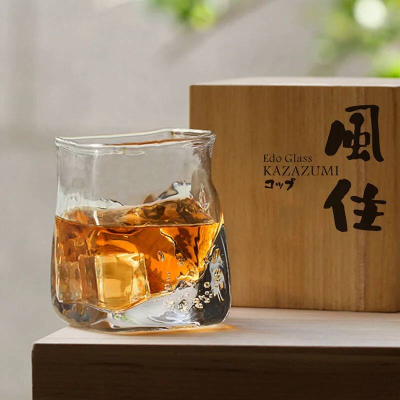 Yamazaki Home Bathroom Storage - 手作りの日本の砂のイラストワインカップ、edoデザイナー、kazumi、風保持、ランダムなモデリングデザイン、クリエイティブなガラス