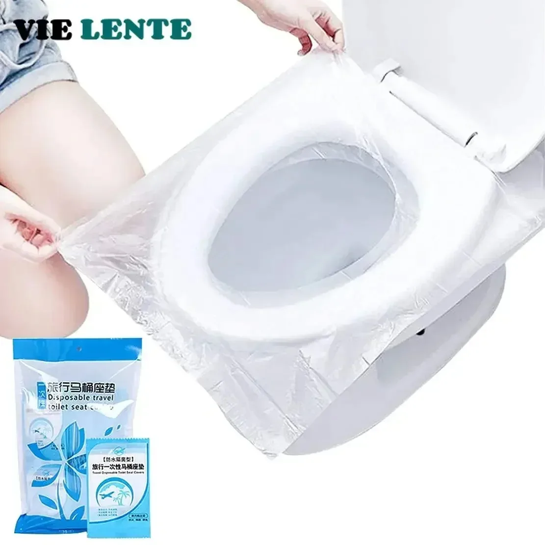 Home Bathroom Equipment - 10/50 個生分解性使い捨てプラスチック便座カバーポータブル安全旅行浴室トイレットペーパーパッド浴室アクセサリー