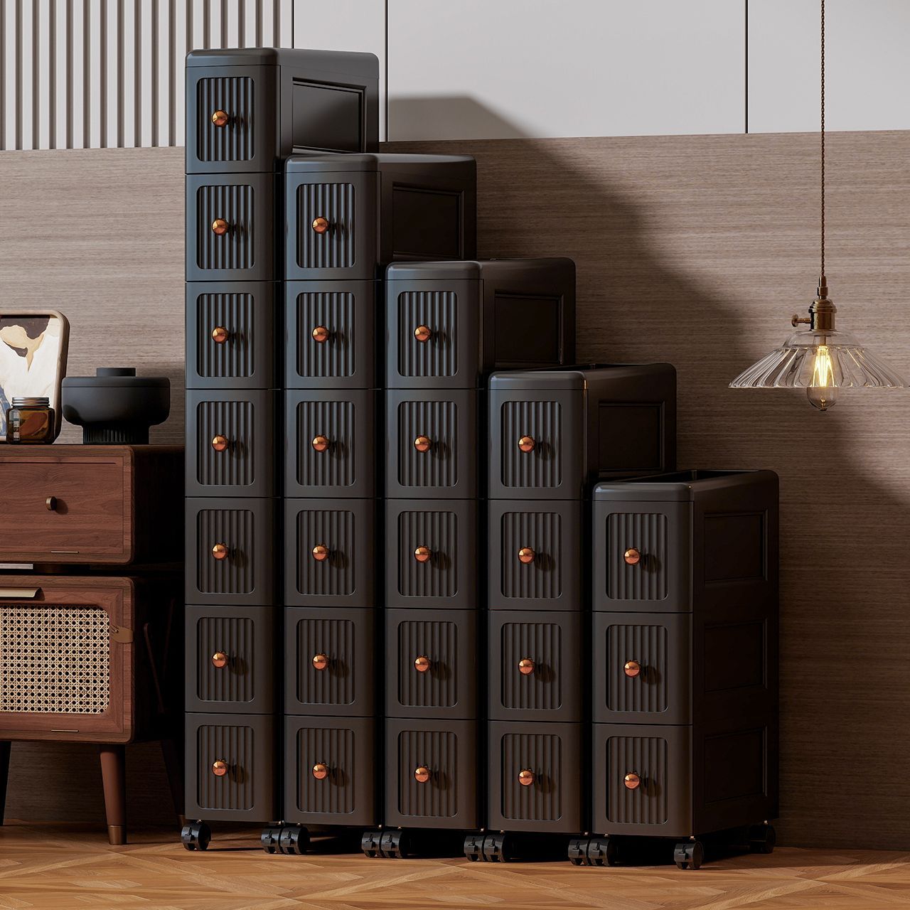 Home Goods Bathroom Storage - 15CMの狭い隙間用引き出し収納キャビネット – キッチン、バスルーム、リビングルーム用の多層ローリングオーガナイザー、スリムな省スペースユニット