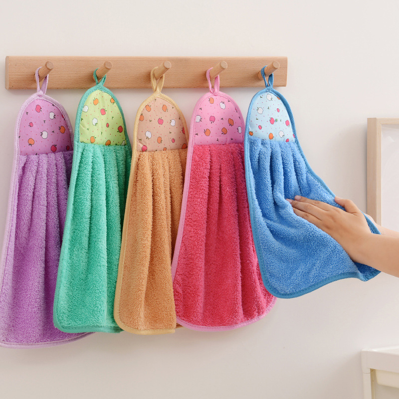 Home Bathroom Cleaning - 4 個の小さなハンドタオルキッチンバスルーム用コーラルベルベットソフト速乾性吸収性クリーニングクロスホームサウナテリータオル