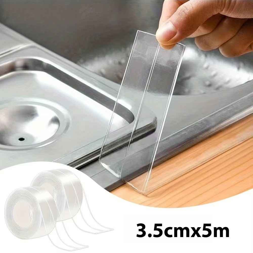 Home Bathroom Design - 防水シーリングテープストリップ部分的に片面粘着壁ステッカー浴室用シャワーストリップキッチンシンク防カビ
