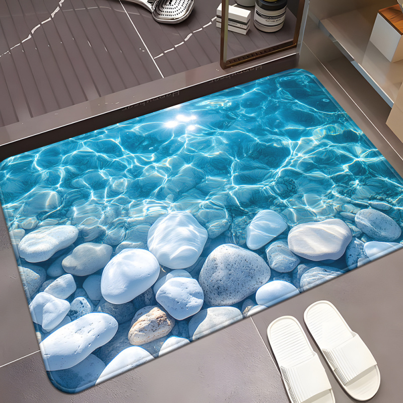 Zara Home Bathroom Rug - VIKAMA透明ウォーターストーンバスルームフットマット、ドアマット、キッチンカーペット、バスルームフロアマット、リビングルームソファテーブル、リビングルーム