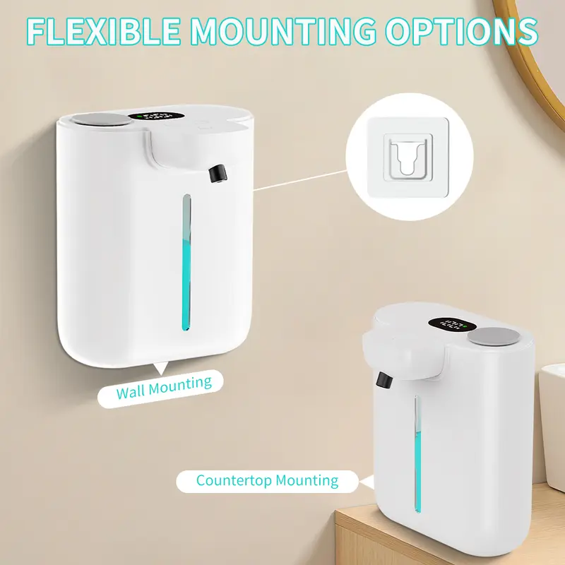 Soap Dispenser Pump - 500ML大容量9段階調整可能フォーム/液体IPX5防水電動赤外線誘導自動センサーソープディスペンサー