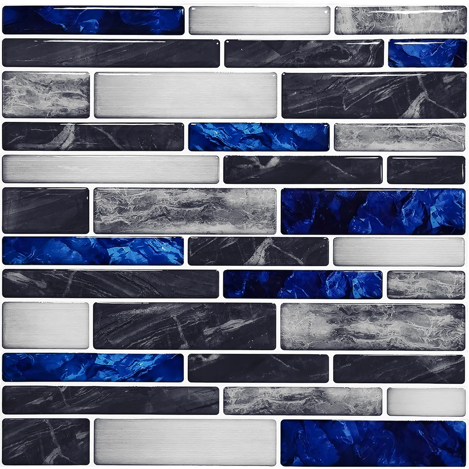 Home Bathroom Tiles - キッチンとバスルームのための粘着性の3Dモザイクステッカー,ヴィンテージの装飾,10x10cm,エポキシ