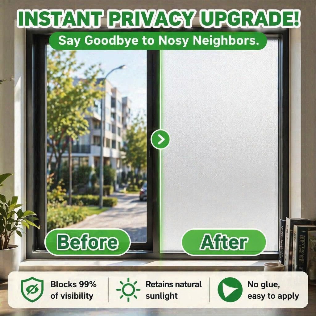 つや消しプライバシーウィンドウフィルム半透明自己粘着UV保護 - Home Bathroom Window のレビューと価格