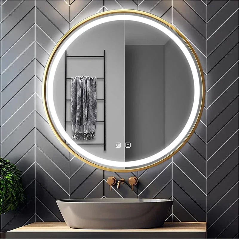 60/70/80cm LEDスマートゴールドフレーム丸型化粧 - Home Living Bathroom Vanity のレビューと価格
