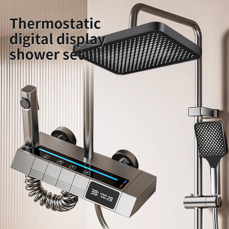 家庭用バスルーム用恒温デジタルピアノシャワーヘッドセット、グ - Home Bathroom Shower のレビューと価格