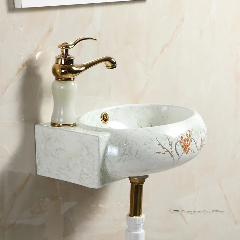セラミック製コーナー三角形壁掛け小型洗面台 省スペース吊り下 - Home Bathroom Design のレビューと価格