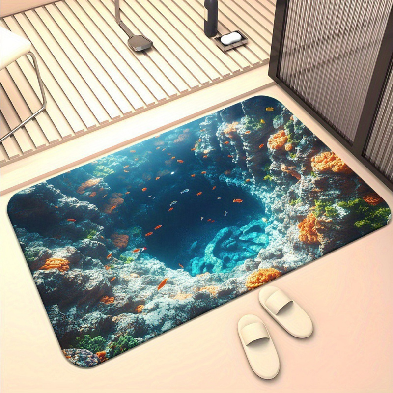 VIKAMA 立体視覚バスルームフロアマット、バスルーム吸水 - Zara Home Bathroom Rug のレビューと価格