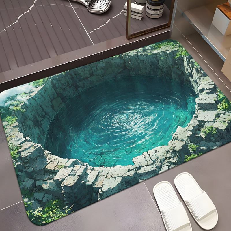 VIKAMA 立体視覚バスルームフロアマット、バスルーム吸水 - Zara Home Bathroom Rug のレビューと価格
