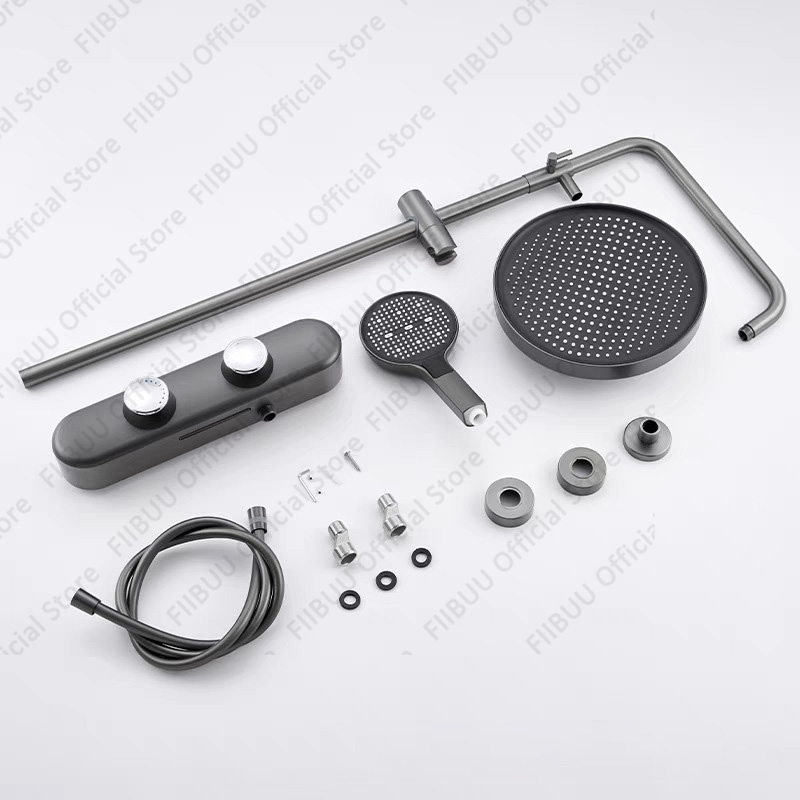 モダンでスタイリッシュなシャワーシステム温度調節可能な多機能 - Home Bathroom Shower のレビューと価格