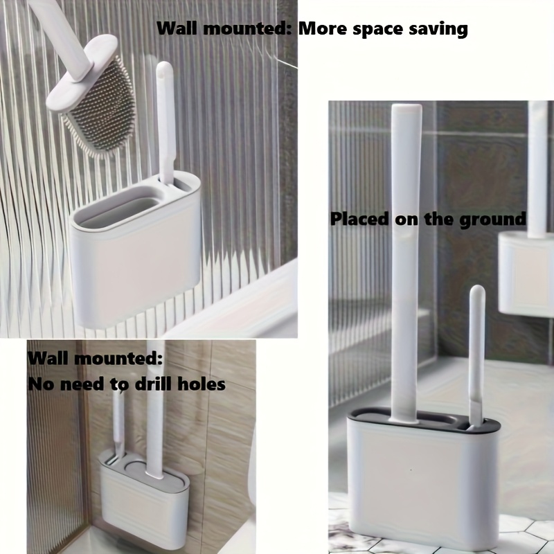 壁掛けトイレブラシセット、モダンなフラットヘッドの浴室掃除用 - Home Goods Bathroom Storage のレビューと価格