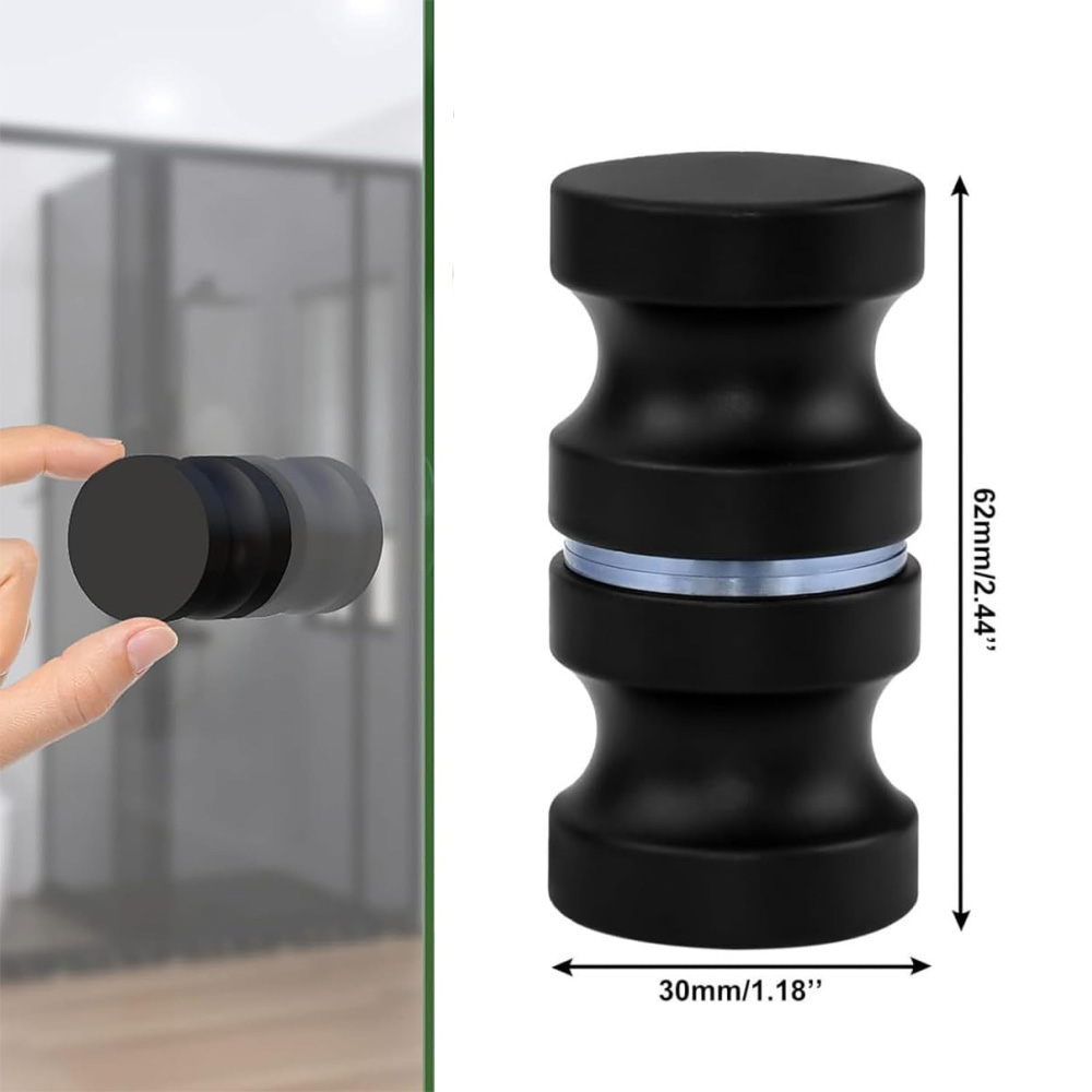 モダンでシンプルなアルミ製シャワーガラスドアノブ ブラックシ - Home Hardware Bathroom Cabinets のレビューと価格