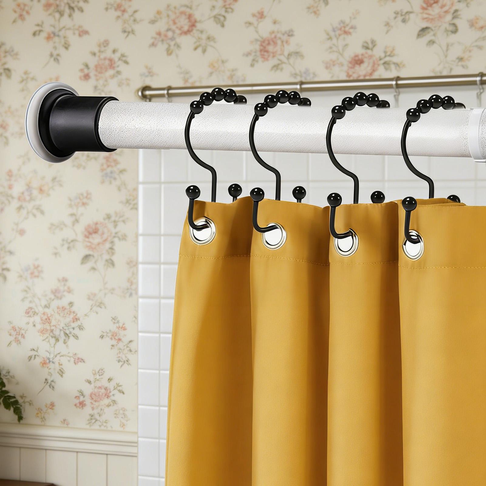 シャワーフック 12 個 ダブルグライドカーテンハンガー シ - Home Bathroom Window のレビューと価格