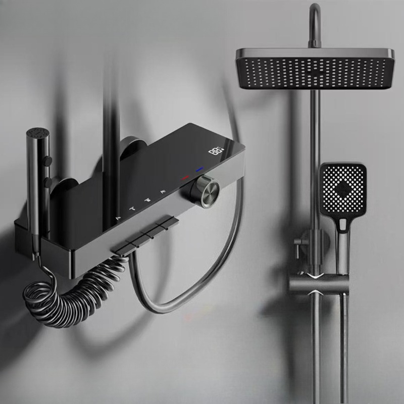 家庭用多機能耐摩耗性恒温シャワーセット壁掛けデジタルディスプ - Home Bathroom Shower のレビューと価格
