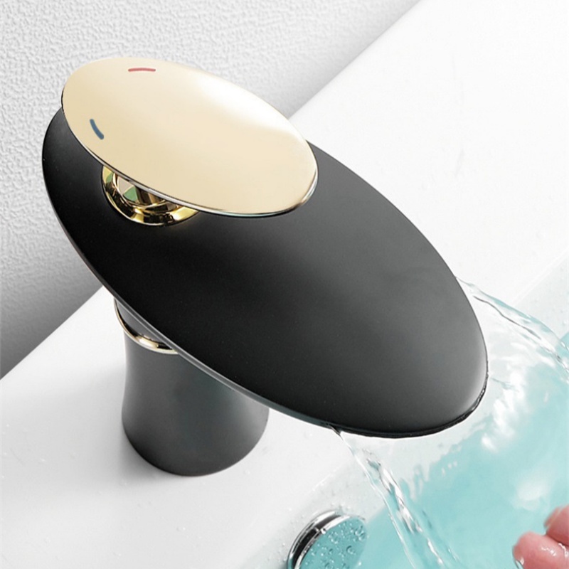 滝状洗面台蛇口 ホワイトゴールド 温冷混合水栓 洗面シンクタ - Home Hardware Bathroom Faucets のレビューと価格