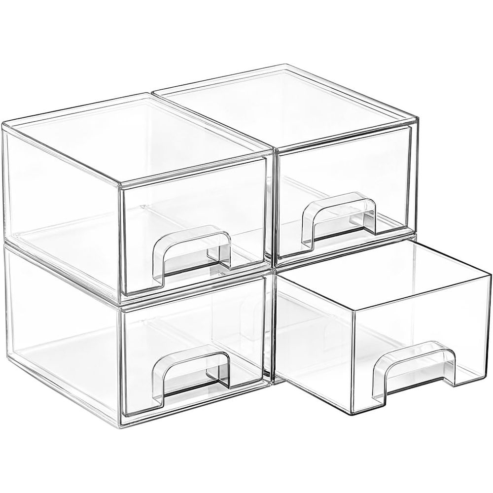 小型透明スタッカブル収納引き出し、アクリル製バスルームメイク - Home Goods Bathroom Storage のレビューと価格