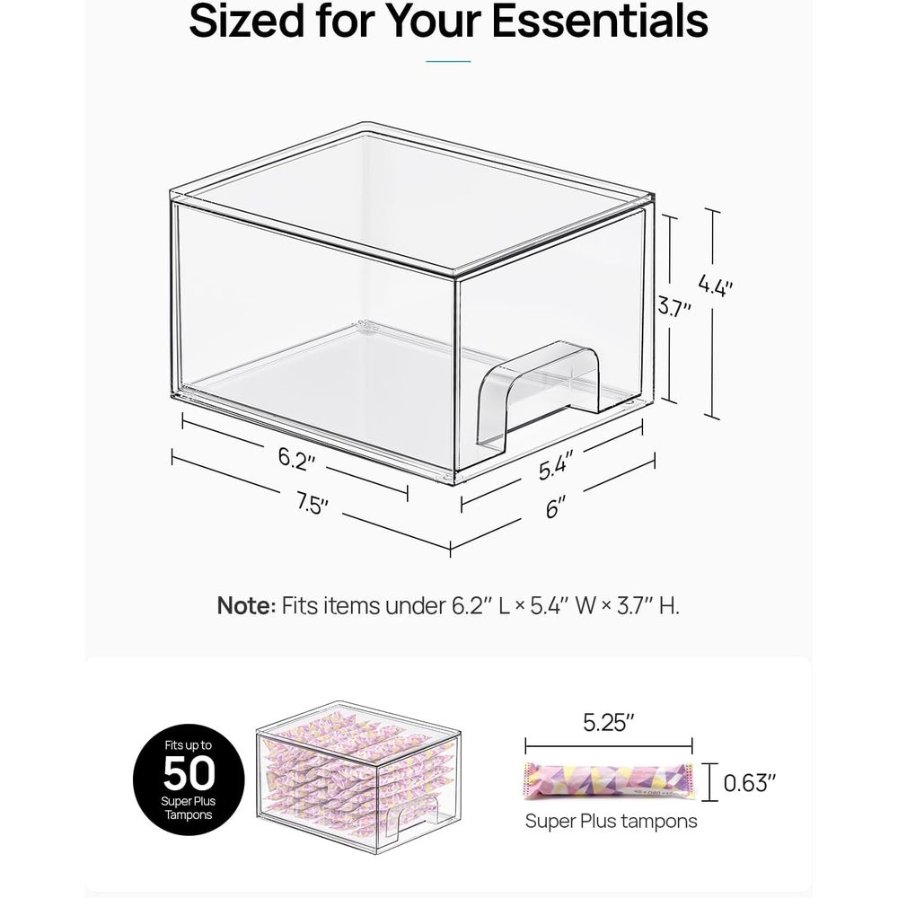 小型透明スタッカブル収納引き出し、アクリル製バスルームメイク - Home Goods Bathroom Storage のレビューと価格