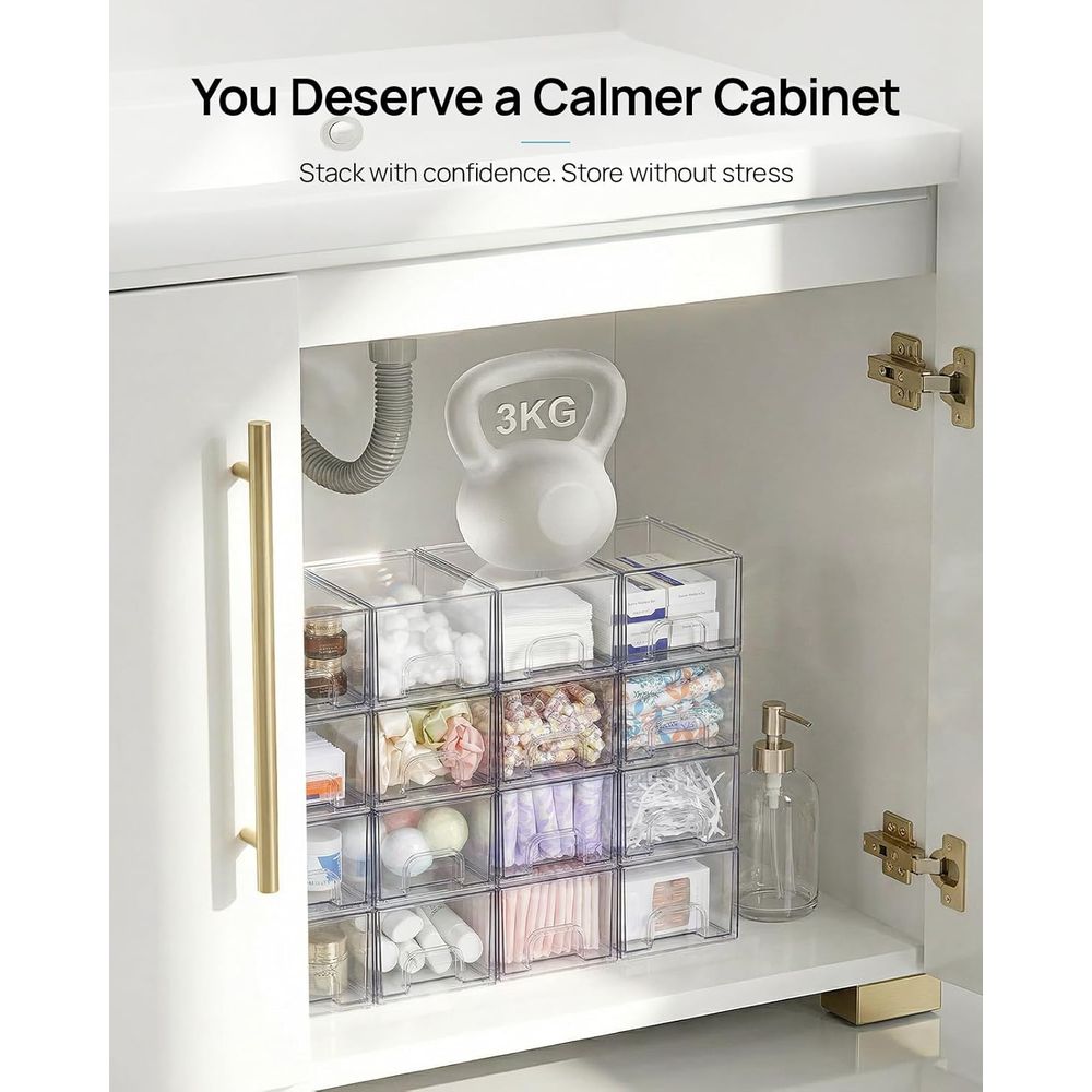 小型透明スタッカブル収納引き出し、アクリル製バスルームメイク - Home Goods Bathroom Storage のレビューと価格