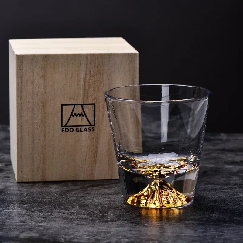 昔ながらのウイスキーグラスカップ、富士型、木製ギフトボックス - Yamazaki Home Bathroom Storage のレビューと価格