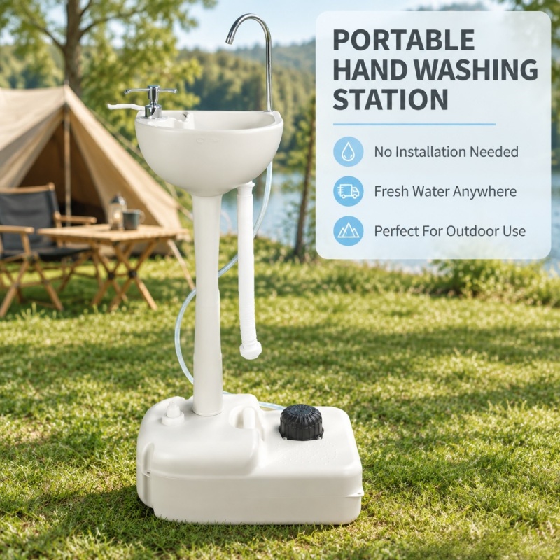 持ち運び可能なキャンプ用シンク 24L。タオル掛け、ソープデ - Soap Dispenser Pump のレビューと価格