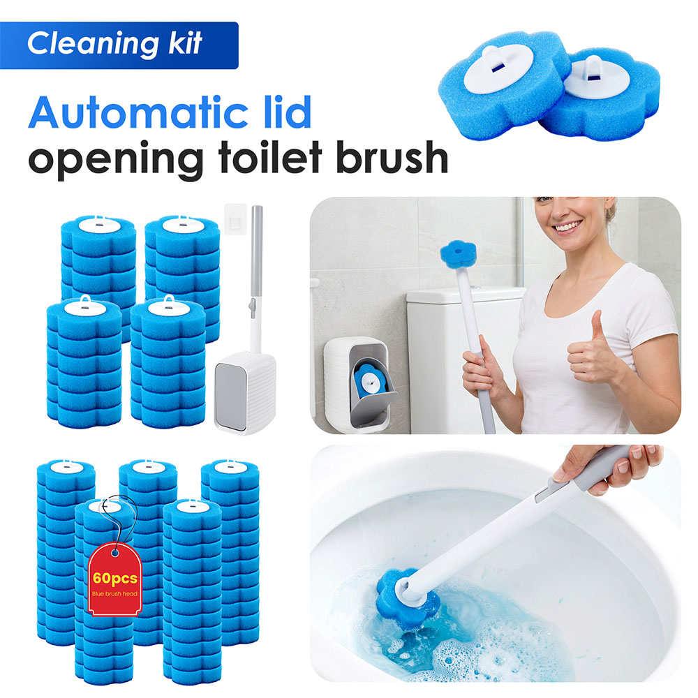 新しいトイレブラシ＆ホルダーセット、使い捨てリフィル交換ヘッ - Home Bathroom Equipment のレビューと価格