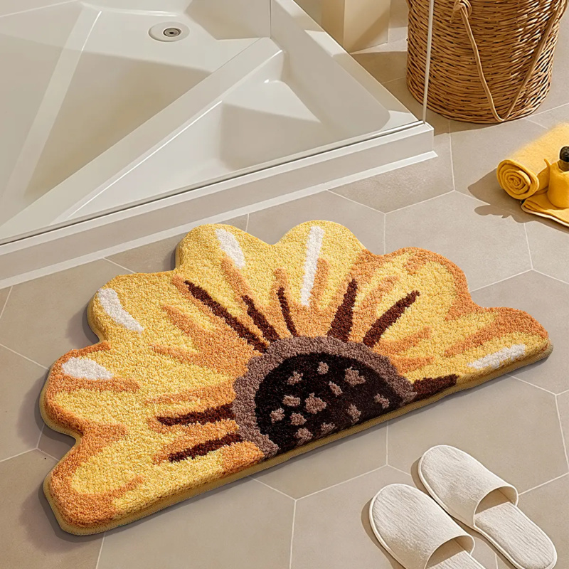 VIKAMA 小さな新緑の葉のバスルームマット 滑り止め 水 - Zara Home Bathroom Rug のレビューと価格