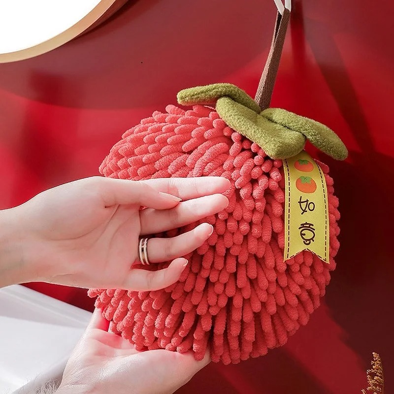 かわいいシェニール織ハンドタオル キッチン・バスルーム用 赤 - Home Goods Bathroom のレビューと価格