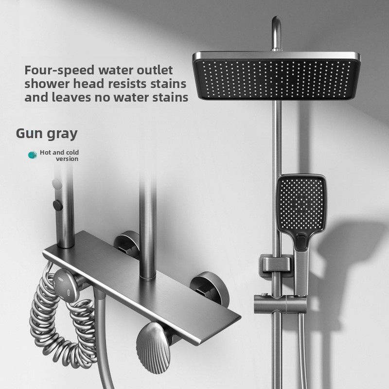 全銅製ガンメタルシャワー水栓セット サーモスタット式圧力増強 - Home Bathroom Shower のレビューと価格
