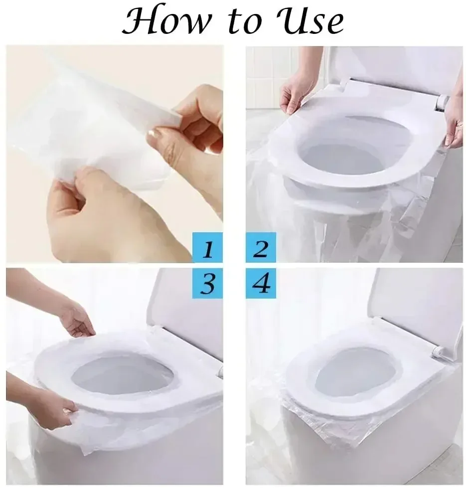 10/50 個生分解性使い捨てプラスチック便座カバーポータブ - Home Bathroom Equipment のレビューと価格