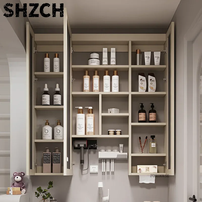 モダンな厚みのある浴室鏡、一体型スマート収納キャビネット付き - Home Bathroom Design のレビューと価格
