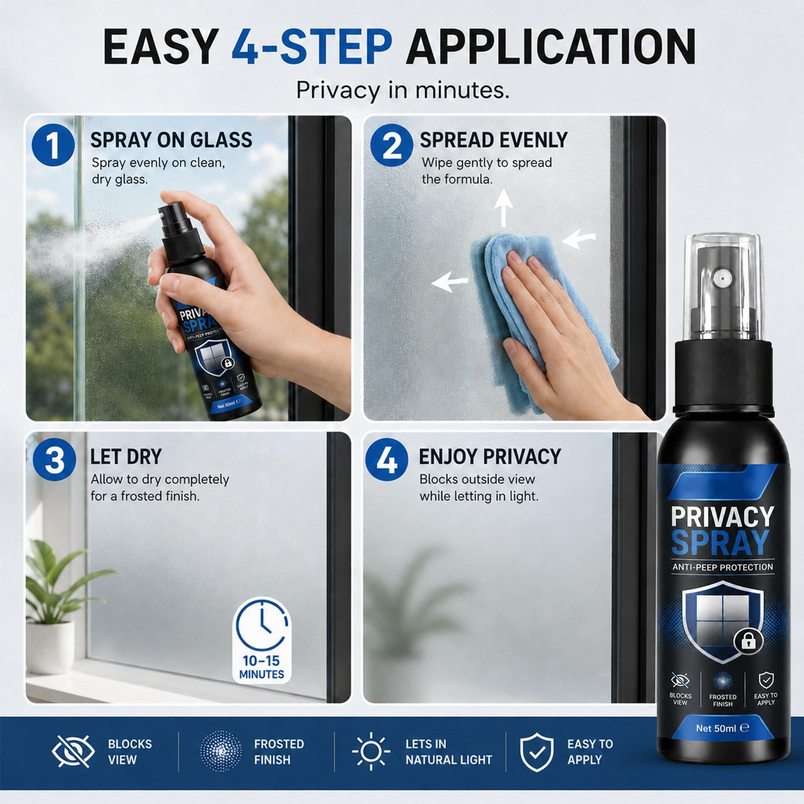 50ml ガラスフロスティングスプレー プライバシーウィンド - Home Bathroom Window のレビューと価格