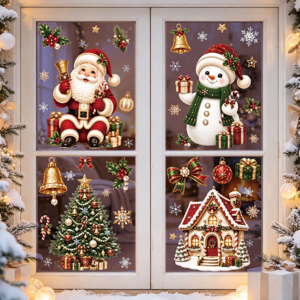 2027年クリスマス 新しいウィンドウステッカー かわいいサ - Home Bathroom Window のレビューと価格