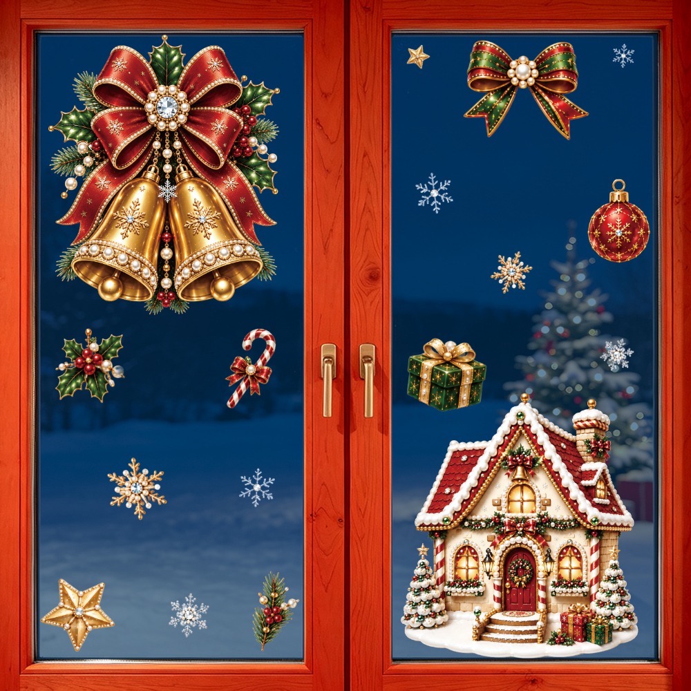 2027年クリスマス 新しいウィンドウステッカー かわいいサ - Home Bathroom Window のレビューと価格