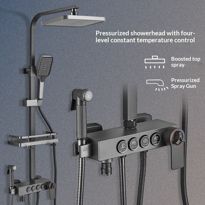 ステンレス鋼シャワーセット抗カルク自己洗浄レインシャワーヘッ - Home Bathroom Shower のレビューと価格