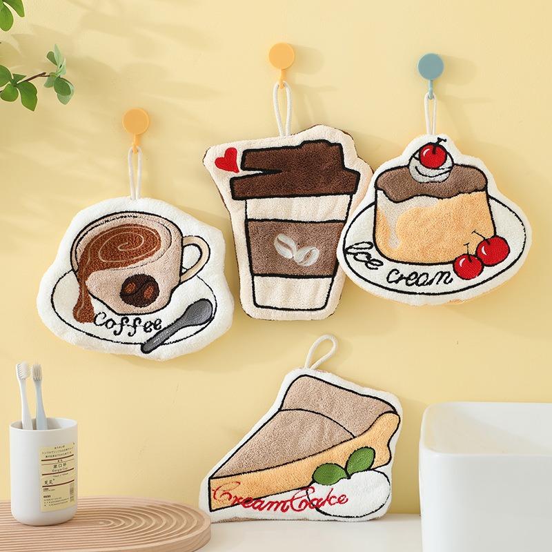 速乾性吸収性コーヒーハンギングタオル ソフトハンドクロス キ - Home Bathroom Design のレビューと価格