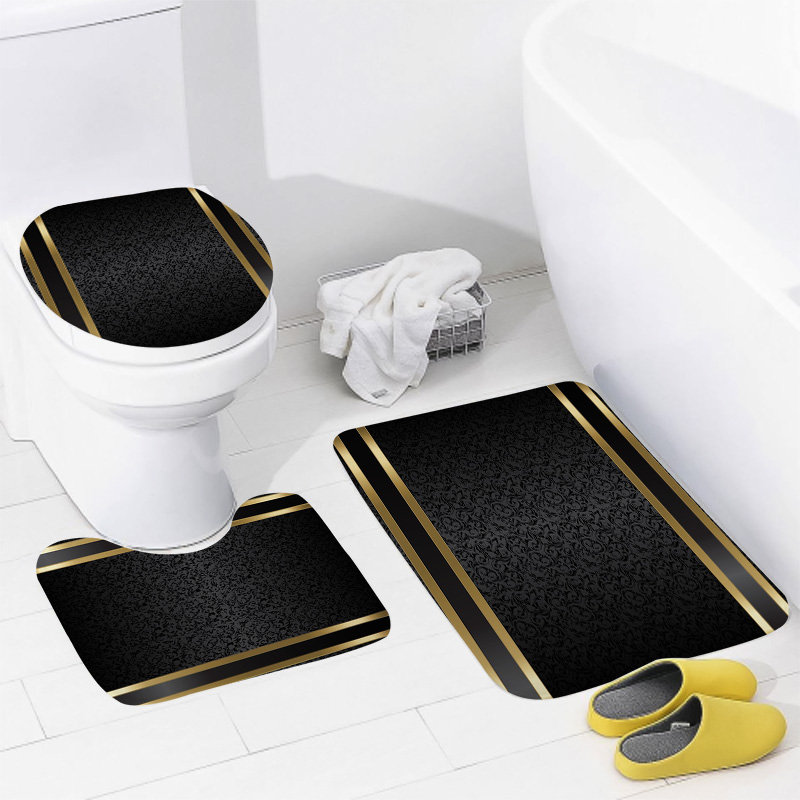 高級ブラック&ゴールドバスルームセット - エレガントなシャ - Zara Home Bathroom Rug のレビューと価格