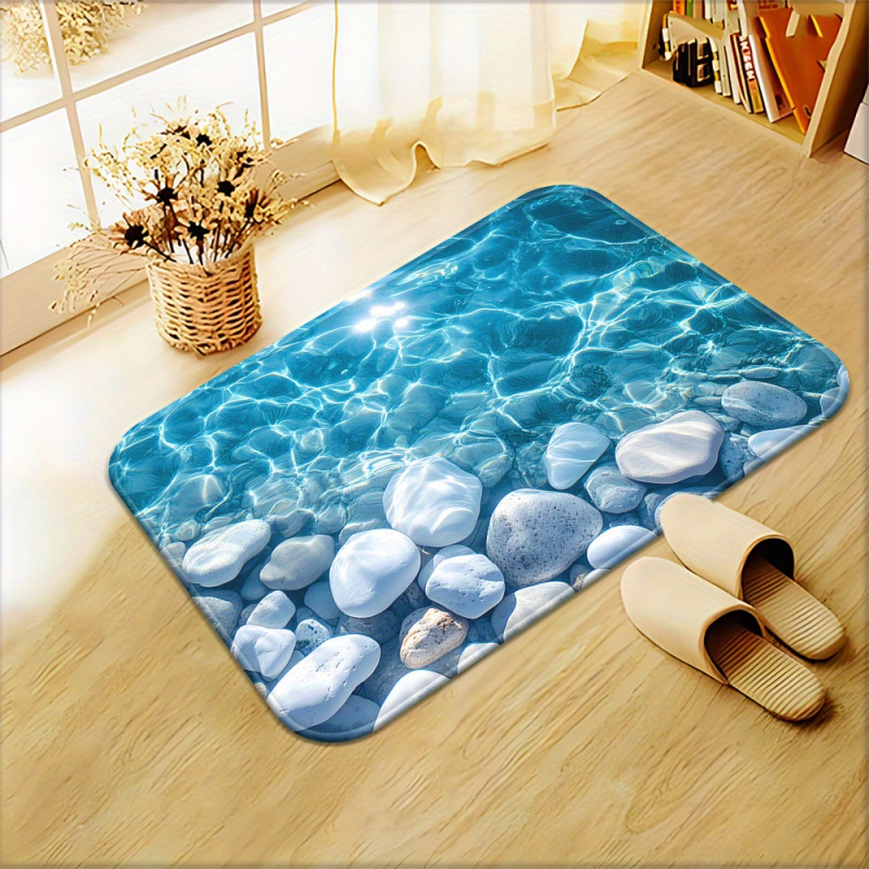 VIKAMA透明ウォーターストーンバスルームフットマット、ド - Zara Home Bathroom Rug のレビューと価格