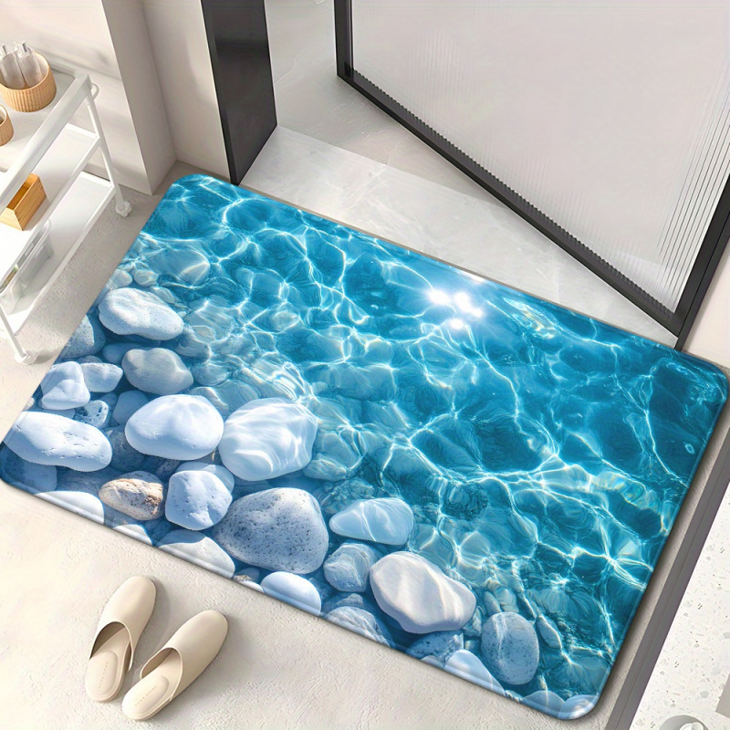 VIKAMA透明ウォーターストーンバスルームフットマット、ド - Zara Home Bathroom Rug のレビューと価格