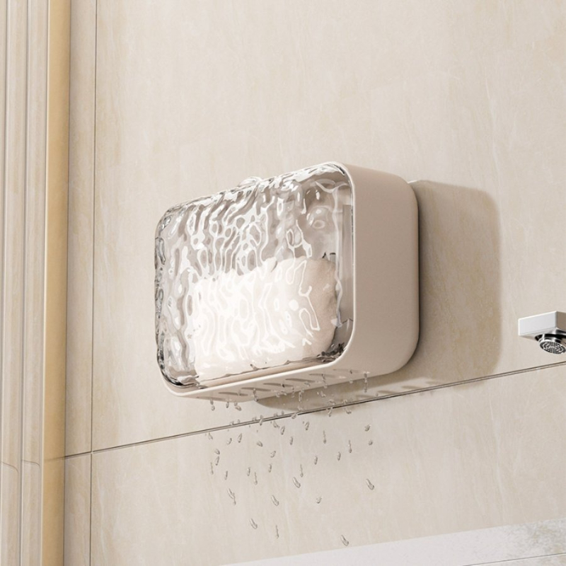 壁掛け式ソープディッシュ、穴あけ不要、蓋付き、水切り可能、防 - Home Goods Bathroom Storage のレビューと価格