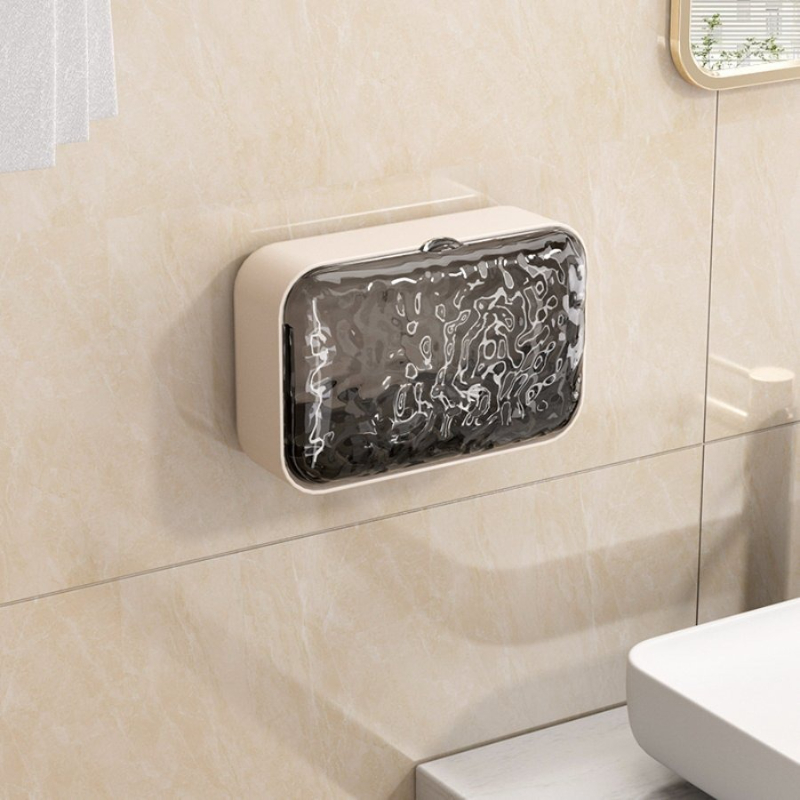壁掛け式ソープディッシュ、穴あけ不要、蓋付き、水切り可能、防 - Home Goods Bathroom Storage のレビューと価格