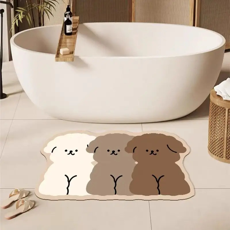1PC かわいい犬の形の浴室床マットノンスリップ速乾性洗える - Zara Home Bathroom Rug のレビューと価格