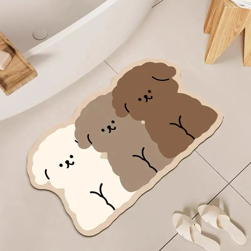 1PC かわいい犬の形の浴室床マットノンスリップ速乾性洗える - Zara Home Bathroom Rug のレビューと価格